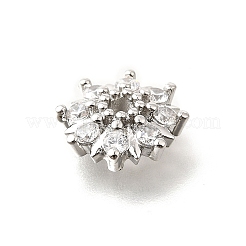Flower Brass Clear Cubic Zirconia Bead Caps&nbsp;KK-V008-08A-P