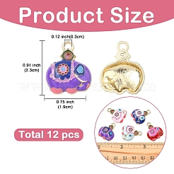 12Pcs 6 Colors Alloy Rhinestone Pendants&nbsp;FIND-YW0011-79