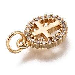Brass Micro Pave Clear Cubic Zirconia Charms&nbsp;ZIRC-C020-62G