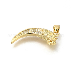 Rack Plating Brass Micro Pave Cubic Zirconia Pendants&nbsp;KK-Z086-64G-01