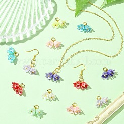 80Pcs 8 Colors Flower ABS Plastic Pearl Pendants&nbsp;PALLOY-CJ00075
