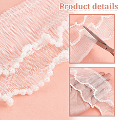 2 Layer Polyester Pleated Lace Trim&nbsp;OCOR-WH0088-46A