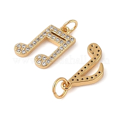 Rack Plating Brass Micro Pave Clear Cubic Zirconia Pendants&nbsp;KK-G507-02G