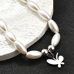 304 Stainless Steel Butterfly Charm Bracelets for Women&nbsp;BJEW-C098-08P