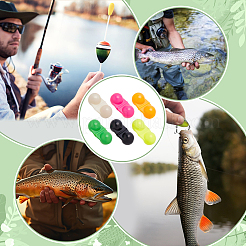 60Pcs 6 Colors ABS Plastic & Carbon Steel Fishing Double Rattles Bells Beads&nbsp;FIND-HY0005-15