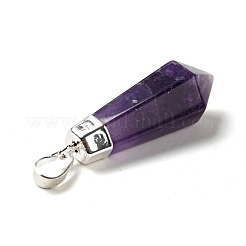 Natural Amethyst Pointed Pendants&nbsp;G-P474-02S-07