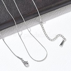 10Pcs 0.9MM 304 Stainless Steel Round Snake Chain Necklaces&nbsp;NJEW-G203-03P