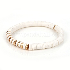 Handmade Polymer Clay Heishi Beads Stretch Bracelets&nbsp;BJEW-JB05303-01