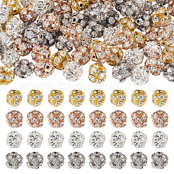 80Pcs 4 Colors Brass Rhinestone Beads&nbsp;KK-TA0002-11C