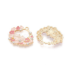 Alloy Rhinestone and Enamel Pendants&nbsp;ENAM-T022-52KCG