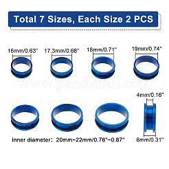 14pcs 7 size Unisex Stainless Steel Grooved Finger Ring Sets&nbsp;RJEW-UN0002-65BL