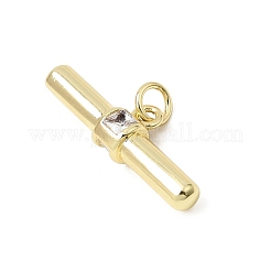 Brass Pave Clear Cubic Zirconia Pendants&nbsp;CU-CBA7D5E-03C-G