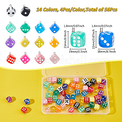 56Pcs 14 Styles Transparent Resin Pendants&nbsp;FIND-FH0010-47