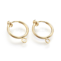 Brass Clip-on Hoop Earrings&nbsp;X-KK-L169-06G