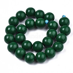 Spray Painted Natural Wood Beads Strands&nbsp;WOOD-S053-57C