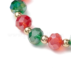 Christmas Theme Glass Beaded Stretch Bracelets&nbsp;BJEW-TA00540