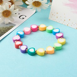 Handmade Polymer Clay Heart Beads Stretch Bracelets&nbsp;BJEW-JB06560-02