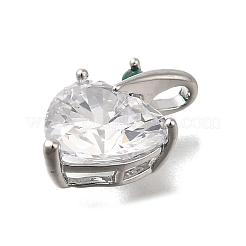 Brass Pave Clear Cubic Zirconia Charms&nbsp;KK-Q048-21P