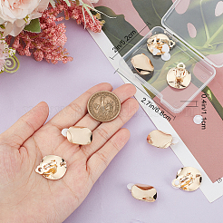 10Pcs Brass Twist Flat Round Clip-on Earring Findings&nbsp;KK-BBC0010-21G