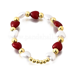 Valentine's Day ABS Imitation Pearl Beads Stretch Bracelets for Women&nbsp;BJEW-D317-08C-G