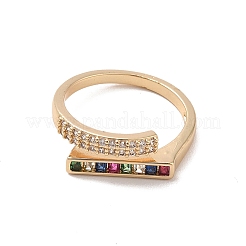 Brass Micro Pave Cubic Zirconia Rings&nbsp;RJEW-R146-15G
