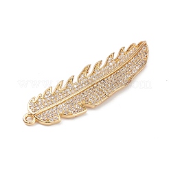 Rack Plating Brass Micro Pave Clear Cubic Zirconia Big Pendants&nbsp;KK-L155-65G