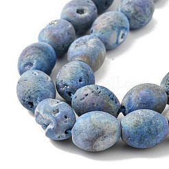 Electroplated Natural Druzy Geode Agate Bead Strands&nbsp;G-P251-G02