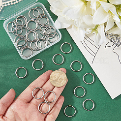 40Pcs 304 Stainless Steel Split Key Rings&nbsp;STAS-CY0001-01B-P