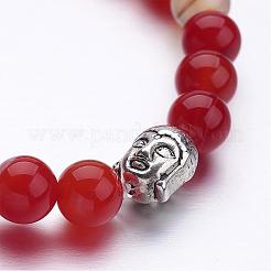 Natural Agate Beaded Stretch Bracelets&nbsp;BJEW-JB02584