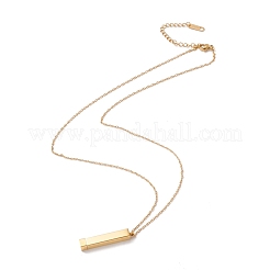 Ion Plating(IP) 304 Stainless Steel Rectangle Bar Pendant Necklace&nbsp;NJEW-P262-18