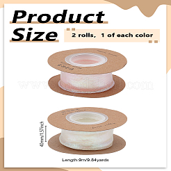 2 Rolls 2 Colors Flat Rainbow Color Nylon Organza Ribbon&nbsp;OCOR-LP0001-75
