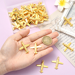 50Pcs Alloy Airplane Pendants&nbsp;FIND-SC0018-07