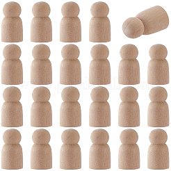 10Pcs Unfinished Wood Puppet&nbsp;WOOD-GF0002-42A
