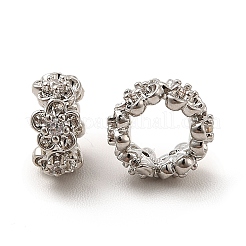 Rack Plating Brass Micro Pave Cubic Zirconia Flower Beads&nbsp;KK-C010-33