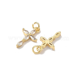 Brass Micro Pave Cubic Zirconia Pendants&nbsp;KK-Q068-49A-G