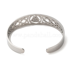Non-Tarnish 304 Stainless Steel Hollow Cuff Bangles&nbsp;LS-BJEW-Z022-03P