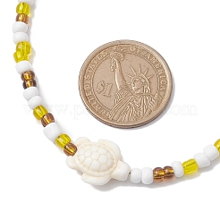 Dyed Synthetic Turquoise Pendant Necklaces&nbsp;NJEW-JN04776