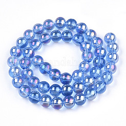 Electroplate Transparent Glass Beads Strands&nbsp;GLAA-T032-T6mm-AB04