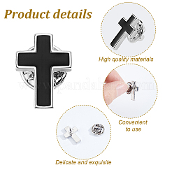 4Pcs Cross Brass Enamel Lapel Pin Backs for Backpack Clothes&nbsp;JEWB-GA0001-52