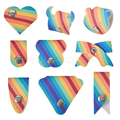 9Pcs 9 Styles Rainbow Color PU Leather Cable Keepers&nbsp;AJEW-TA0002-35