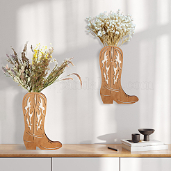 Wood Cowboy Boot Shape Vases&nbsp;AJEW-WH0886-71