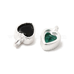 925 Sterling Silver Micro Pave Cubic Zirconia Heart Charms&nbsp;STER-K188-08S