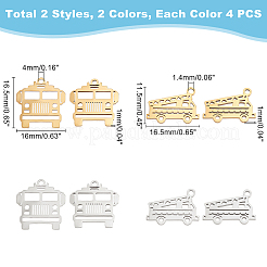 16Pcs 4 Styles 201 Stainless Steel Pendants&nbsp;STAS-UN0035-69