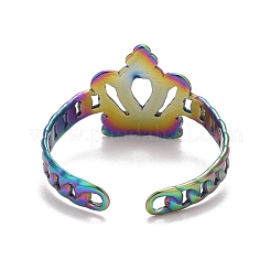 Rainbow Color Ion Plating(IP) 304 Stainless Steel Open Cuff Ring Findigns&nbsp;RJEW-A005-14
