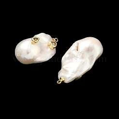 Brass & Pearl Micro Pave Cubic Zirconia Pendants&nbsp;KK-H259-13E-G01