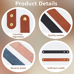 2Pcs 2 Colors Adjustable Plain Leather Cord Bracelet&nbsp;BJEW-OC0001-24B