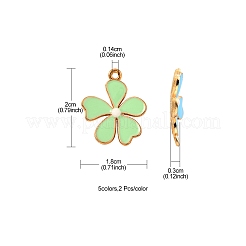 10Pcs 5 Colors Alloy Enamel Pendants&nbsp;ENAM-YW0002-11