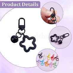10Pcs 10 Colors Hollow Out Star Resin Pendant Decorations&nbsp;HJEW-BBC0001-41