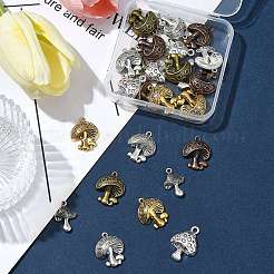 30Pcs 6 Styles Tibetan Style Alloy Mushroom Pendants&nbsp;TIBE-FS0001-14