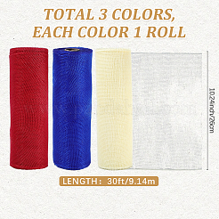3 Rolls 3 Colors Plastic Wrapping Mesh Paper&nbsp;DIY-CY0001-12